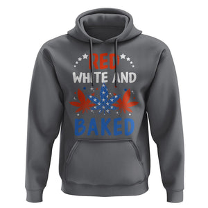 Funny Marijuana 4th Of July Hoodie Red White and Baked Patriotic Weed TS09 Charcoal Print Your Wear