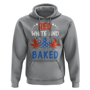 Funny Marijuana 4th Of July Hoodie Red White and Baked Patriotic Weed TS09 Sport Gray Print Your Wear