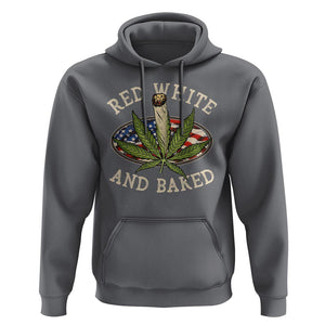 Funny Marijuana 4th Of July Hoodie Red White and Baked Patriotic Weed TS09 Charcoal Print Your Wear