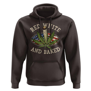 Funny Marijuana 4th Of July Hoodie Red White and Baked Patriotic Weed TS09 Dark Chocolate Print Your Wear