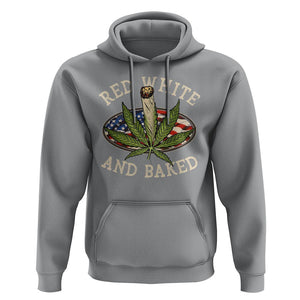 Funny Marijuana 4th Of July Hoodie Red White and Baked Patriotic Weed TS09 Sport Gray Print Your Wear