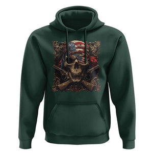 Funny Pirate 4th Of July Hoodie Patriotic America Flag Skull TS09 Dark Forest Green Print Your Wear