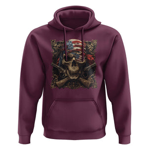 Funny Pirate 4th Of July Hoodie Patriotic America Flag Skull TS09 Maroon Print Your Wear