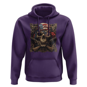 Funny Pirate 4th Of July Hoodie Patriotic America Flag Skull TS09 Purple Print Your Wear