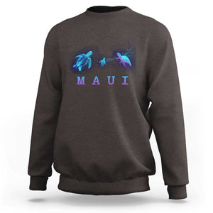 Maui Hawaii Sea Turtles Hawaiian Ocean Sweatshirt TS09 Dark Chocolate Print Your Wear