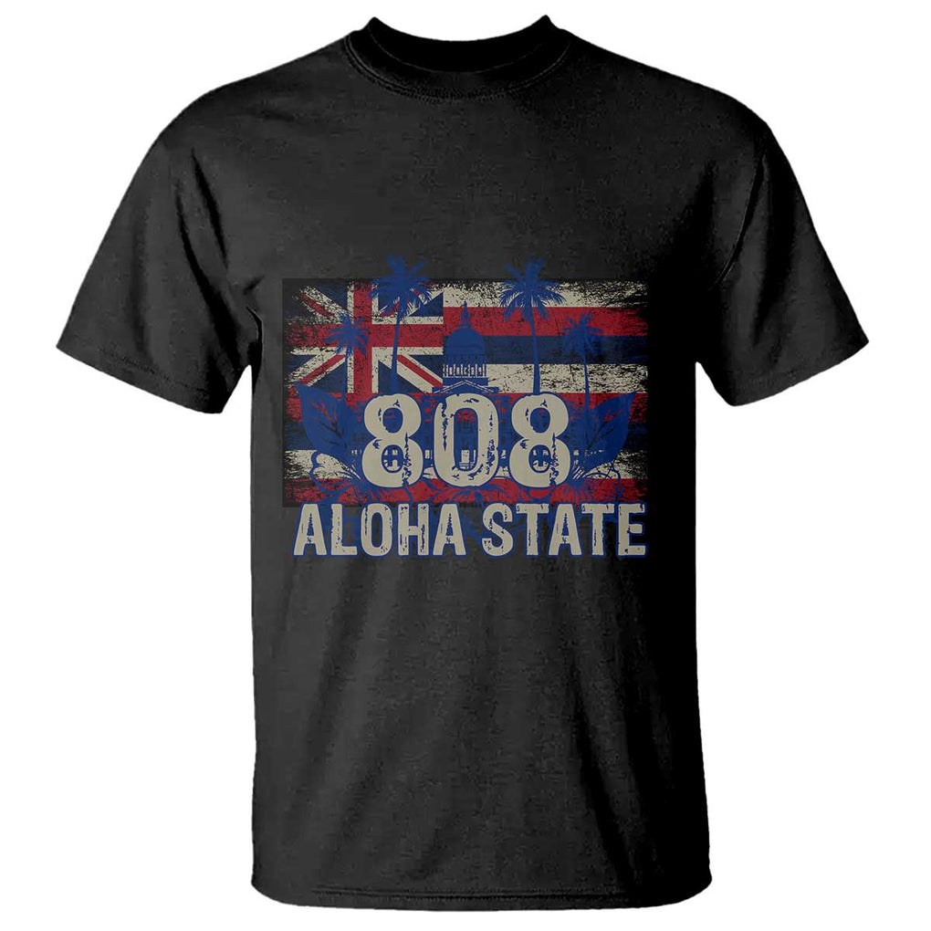 Hawaiian T Shirt 808 Aloha State Hawaii Flag TS09 Black Print Your Wear