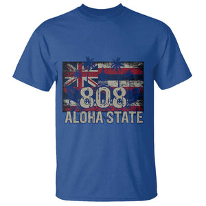 Hawaiian T Shirt 808 Aloha State Hawaii Flag TS09 Royal Blue Print Your Wear