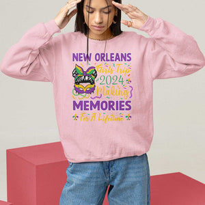 New Orleans Girl's Trip 2024 Matching Sweatshirt Making Memories For A Lifetime TS09 Light Pink Print Your Wear