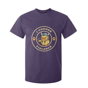 Funny Viking Duck Meme I Choose Violence T Shirt For Kid TS09 Purple Print Your Wear