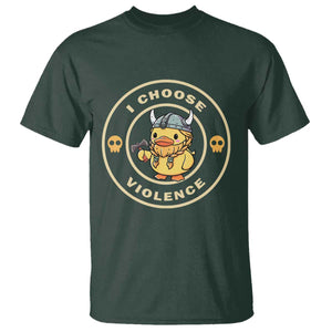 Funny Viking Duck Meme I Choose Violence T Shirt TS09 Dark Forest Green Print Your Wear