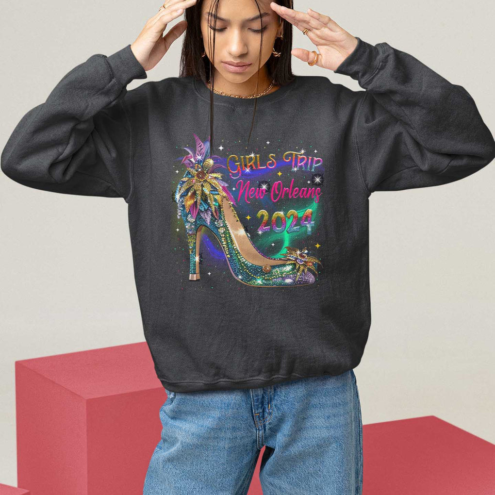 New Orleans Girl's Trip 2024 Matching Sweatshirt TS09 Black Print Your Wear