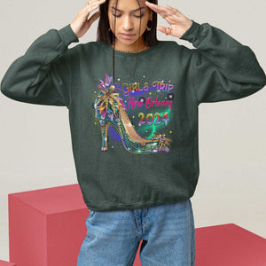 New Orleans Girl's Trip 2024 Matching Sweatshirt TS09 Dark Forest Green Print Your Wear