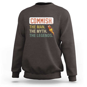 Fantasy Football Sweatshirt Commish Man Myth Legend TS09 Dark Chocolate Print Your Wear