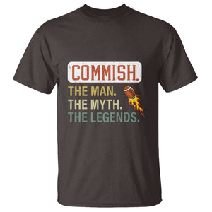 Fantasy Football T Shirt Commish Man Myth Legend TS09 Dark Chocolate Print Your Wear