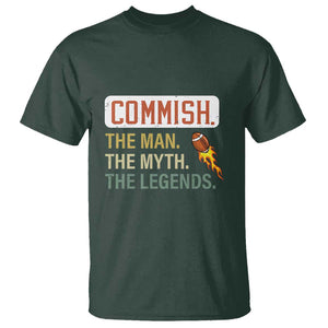 Fantasy Football T Shirt Commish Man Myth Legend TS09 Dark Forest Green Print Your Wear