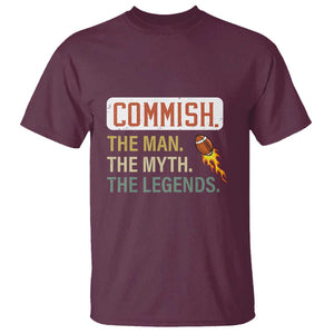 Fantasy Football T Shirt Commish Man Myth Legend TS09 Maroon Print Your Wear