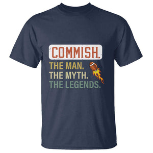 Fantasy Football T Shirt Commish Man Myth Legend TS09 Navy Print Your Wear