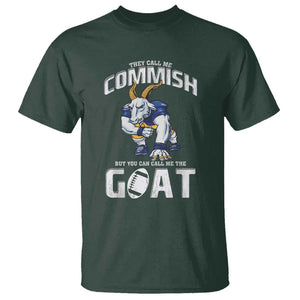 Fantasy Football T Shirt They Call Me Commish But You Can Call Me The Goat TS09 Dark Forest Green Print Your Wear