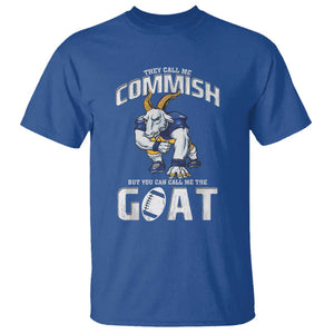 Fantasy Football T Shirt They Call Me Commish But You Can Call Me The Goat TS09 Royal Blue Print Your Wear