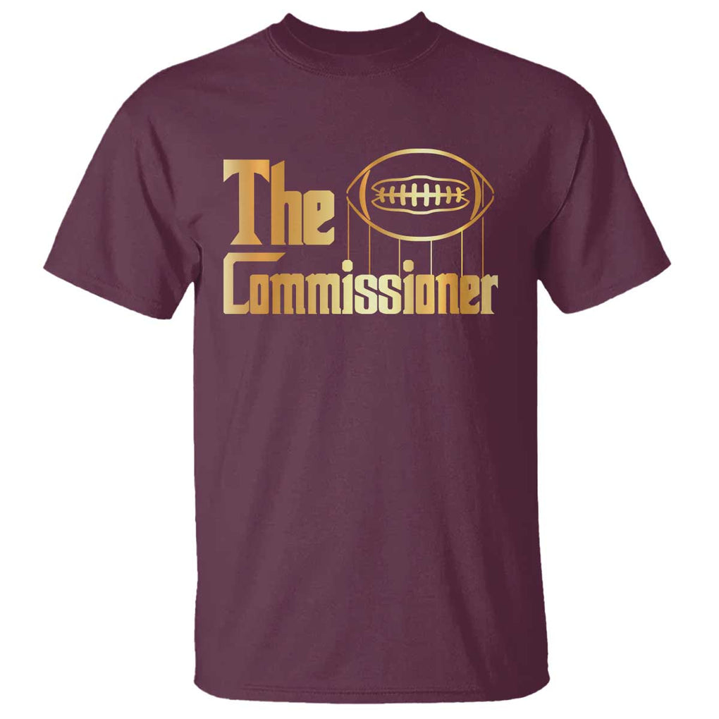 Fantasy Football The Commissioner T Shirt TS09 Maroon Print Your Wear