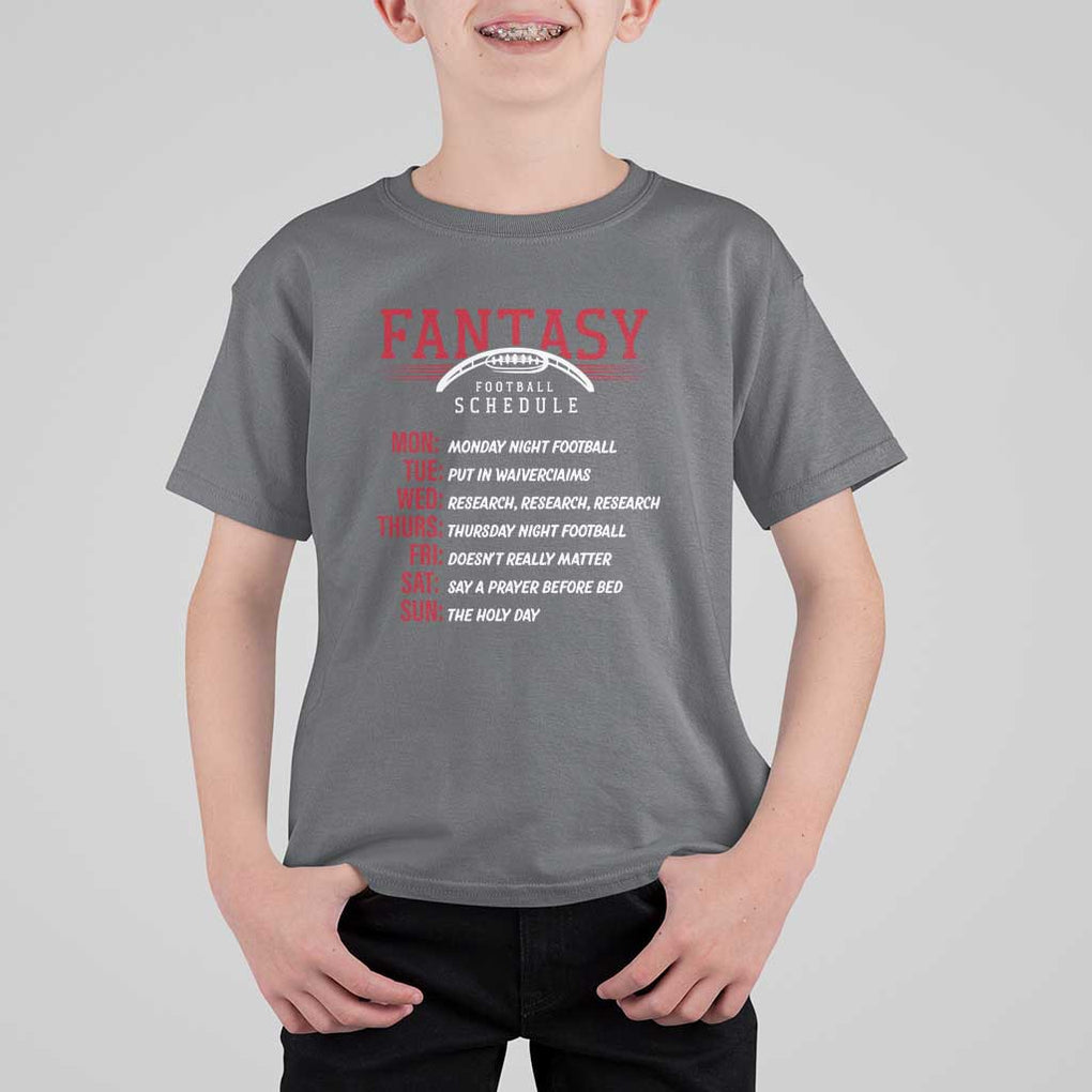 Funny Fantasy Football Schedule T Shirt For Kid TS09 Charcoal Print Your Wear
