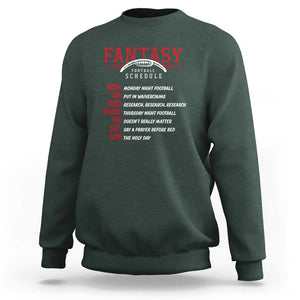 Funny Fantasy Football Schedule Sweatshirt TS09 Dark Forest Green Print Your Wear