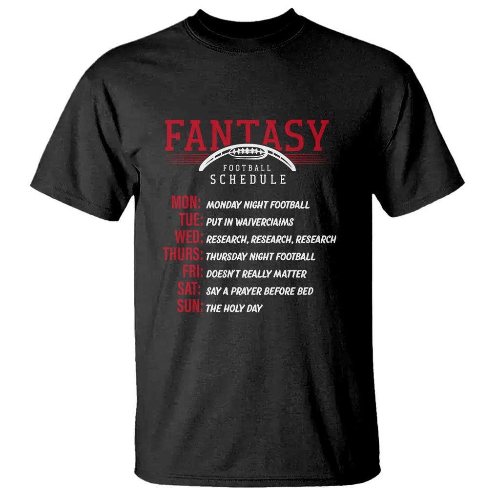 Funny Fantasy Football Schedule T Shirt TS09 Black Print Your Wear