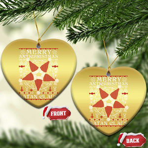 Anti Xmas Christmas Ornament Merry Antichristmas Noel Hat Pentagram TS09 Heart Gold Print Your Wear