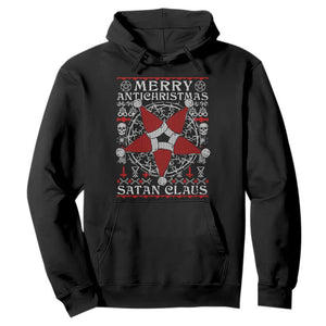 Anti Christmas Hoodie Merry Antichristmas Noel Hat Pentagram TS09 Black Print Your Wear