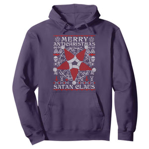 Anti Christmas Hoodie Merry Antichristmas Noel Hat Pentagram TS09 Purple Print Your Wear