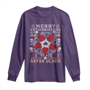 Anti Christmas Long Sleeve Shirt Merry Antichristmas Noel Hat Pentagram TS09 Purple Print Your Wear