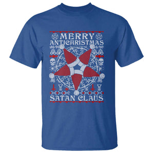 Anti Christmas T Shirt Merry Antichristmas Noel Hat Pentagram TS09 Royal Blue Print Your Wear