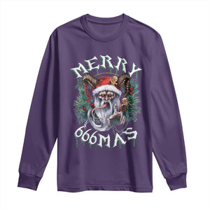 Anti Christmas Long Sleeve Shirt Merry 666Mas Satan Creepy Christmas TS09 Purple Print Your Wear