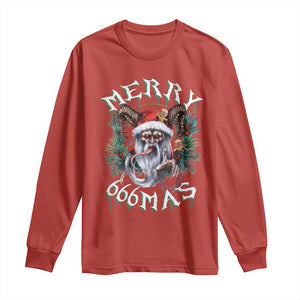 Anti Christmas Long Sleeve Shirt Merry 666Mas Satan Creepy Christmas TS09 Red Print Your Wear