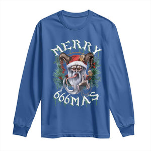 Anti Christmas Long Sleeve Shirt Merry 666Mas Satan Creepy Christmas TS09 Royal Blue Print Your Wear