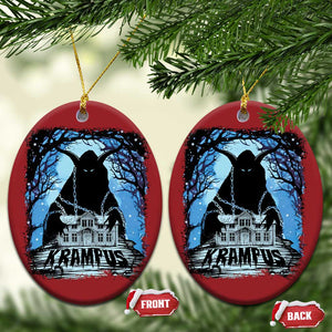 Dark Gothic Christmas Krampus Christmas Ornament TS09 Oval Red Print Your Wear