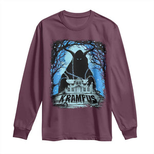 Dark Gothic Christmas Krampus Long Sleeve Shirt TS09 Maroon Print Your Wear