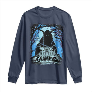 Dark Gothic Christmas Krampus Long Sleeve Shirt TS09 Navy Print Your Wear