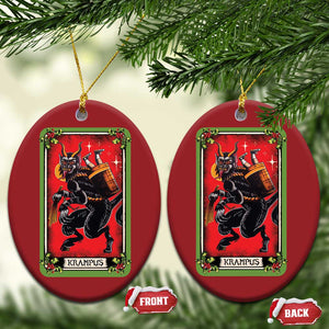 Xmas Krampus Christmas Ornament American Traditional Tarot Card TS09 Oval Red Print Your Wear