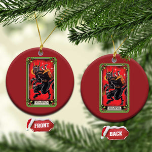 Xmas Krampus Christmas Ornament American Traditional Tarot Card TS09 Circle Red Print Your Wear