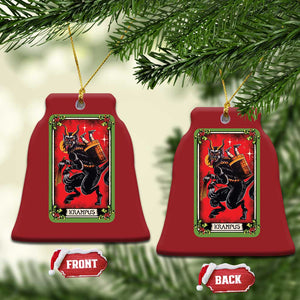 Xmas Krampus Christmas Ornament American Traditional Tarot Card TS09 Bell Flake Red Print Your Wear