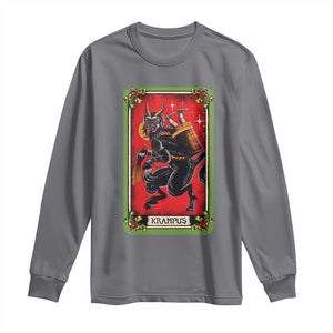 Christmas Krampus Long Sleeve Shirt American Traditional Tarot Card TS09 Charcoal Print Your Wear