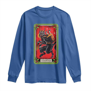 Christmas Krampus Long Sleeve Shirt American Traditional Tarot Card TS09 Royal Blue Print Your Wear