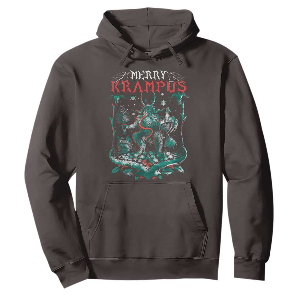 Horror Christmas Merry Krampus Hoodie TS09 Dark Chocolate Print Your Wear