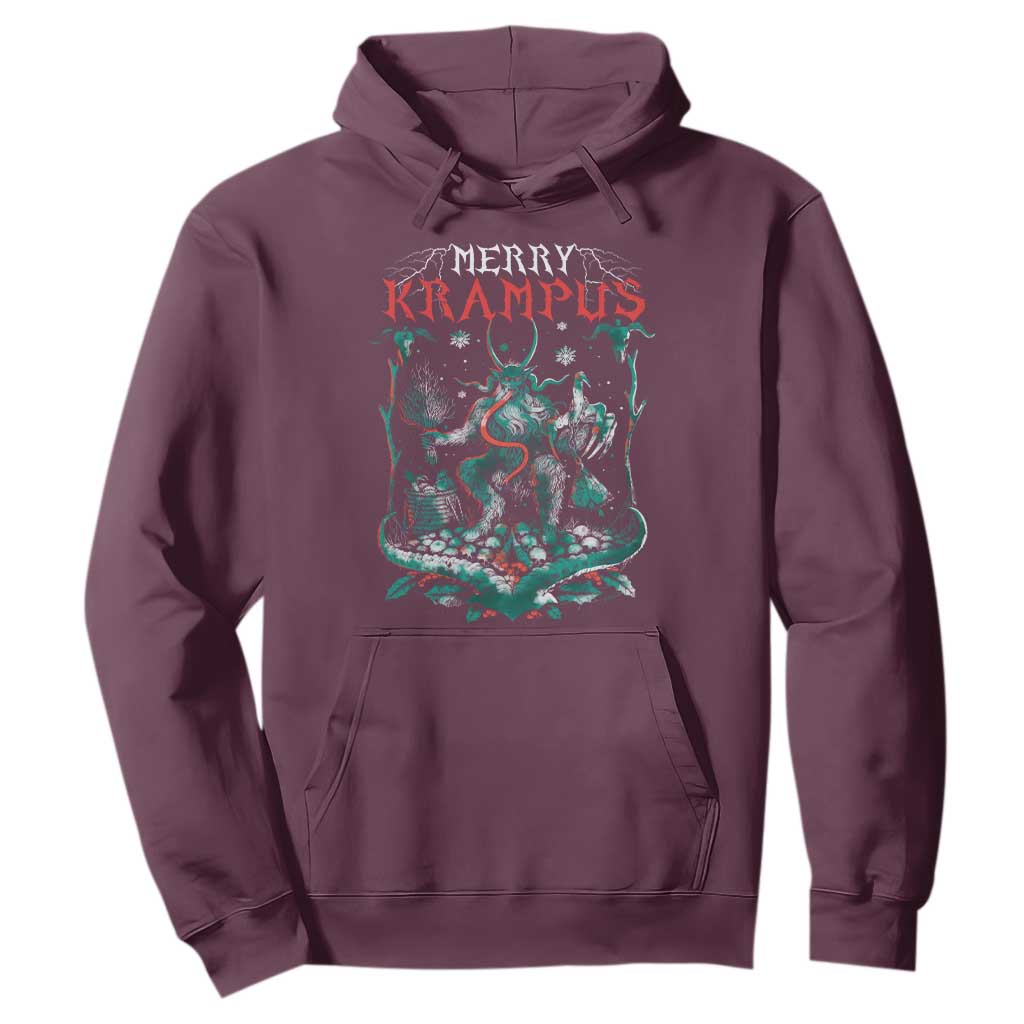 Horror Christmas Merry Krampus Hoodie TS09 Maroon Print Your Wear