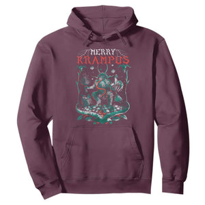Horror Christmas Merry Krampus Hoodie TS09 Maroon Print Your Wear
