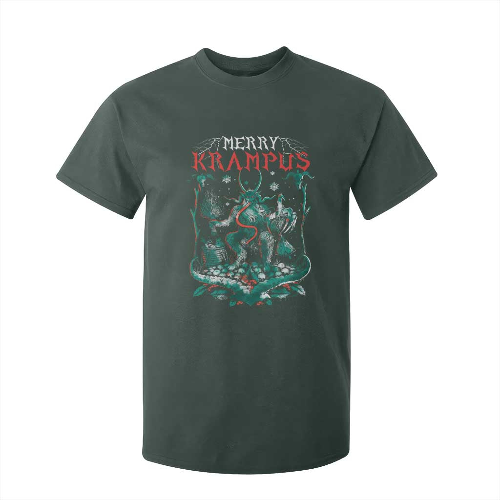 Horror Christmas Merry Krampus T Shirt For Kid TS09 Dark Forest Green Print Your Wear