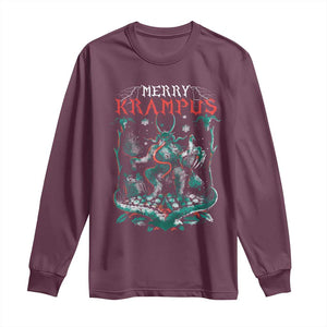 Horror Christmas Merry Krampus Long Sleeve Shirt TS09 Maroon Print Your Wear