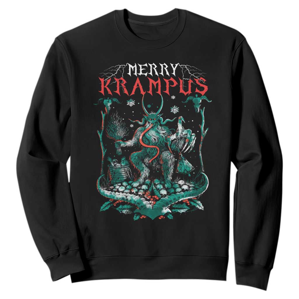 Horror Christmas Merry Krampus Sweatshirt TS09 Black Print Your Wear