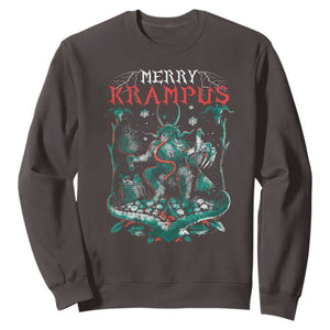 Horror Christmas Merry Krampus Sweatshirt TS09 Dark Chocolate Print Your Wear